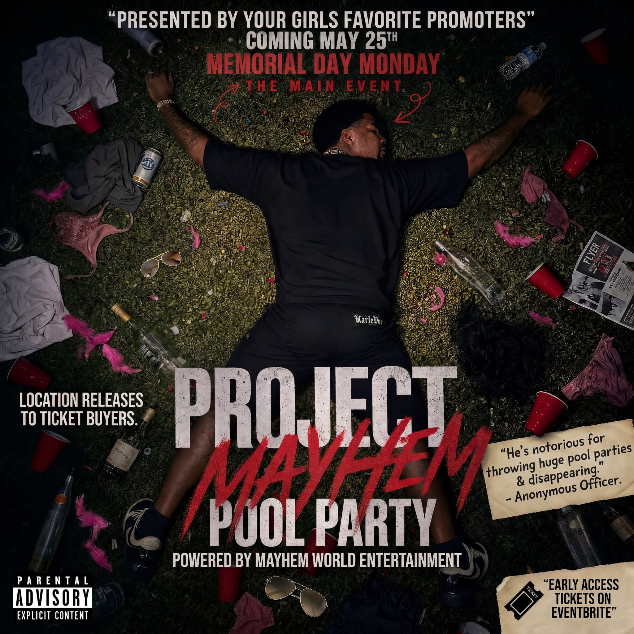 Project Mayhem Pool Party — official flyer