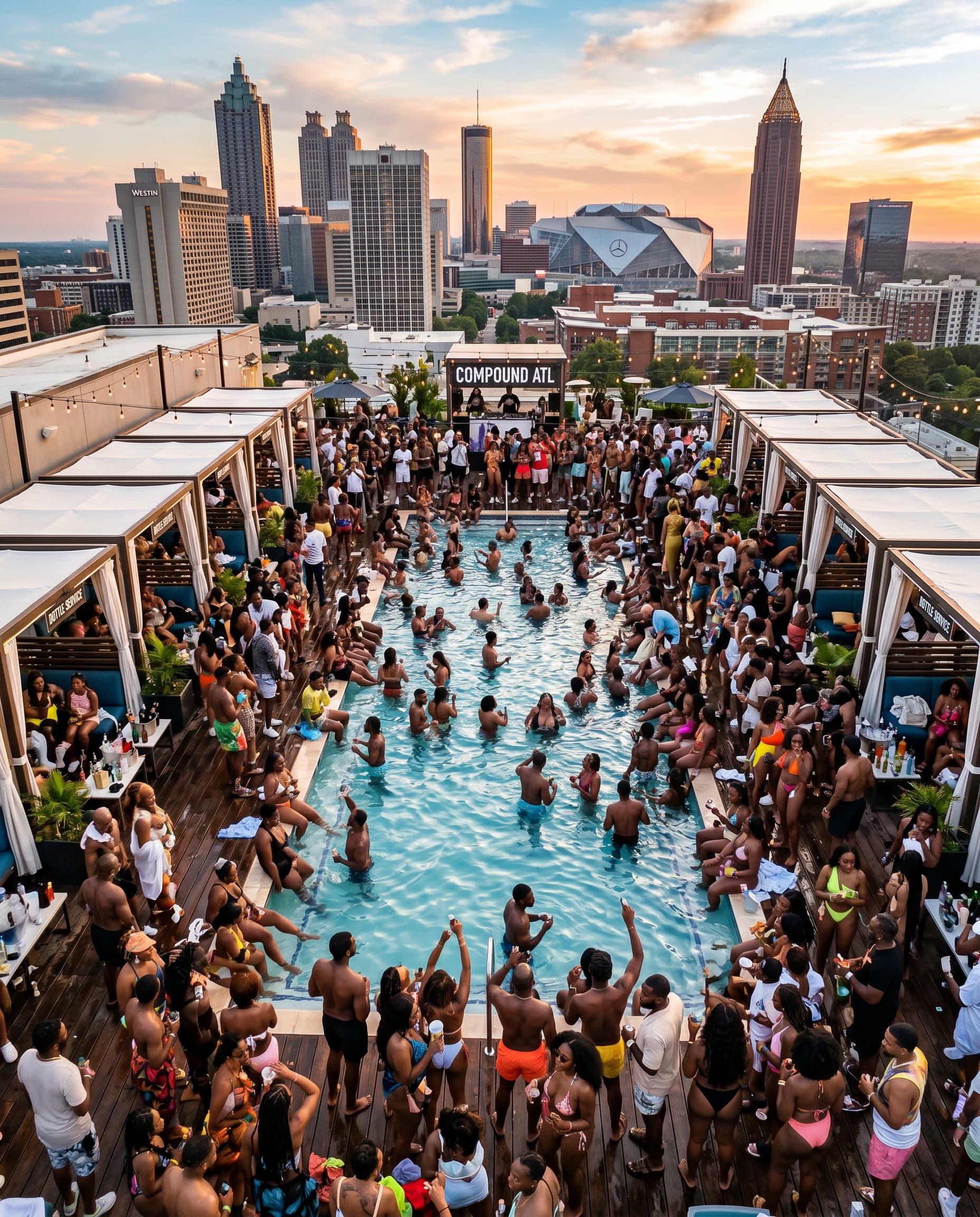 Drone shot of pool